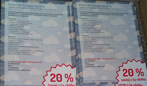Ulotki reklamowe dla Centrum Terapeutycznego