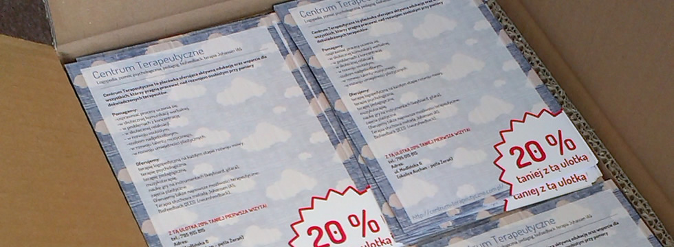 Ulotki reklamowe dla Centrum Terapeutycznego